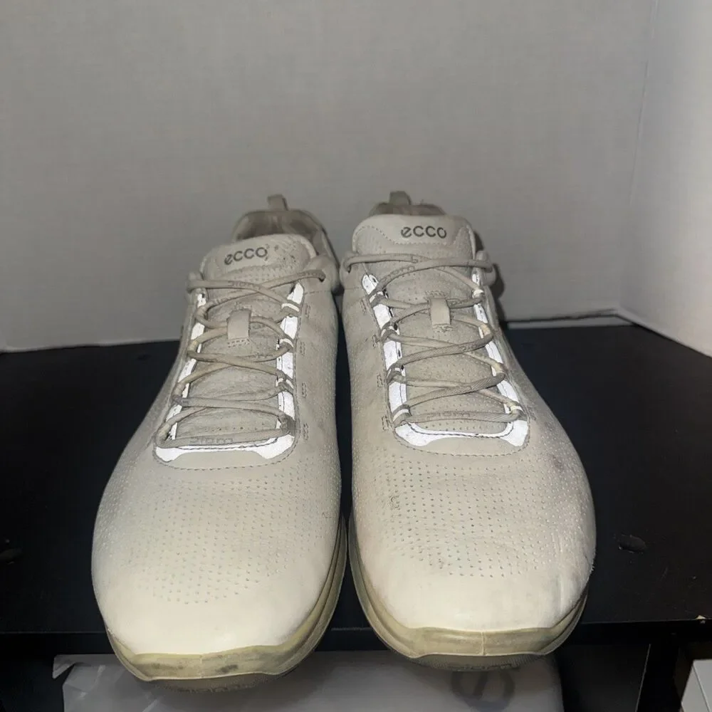 Ecco Biom Fjuel Gray Silver Leather Lace Up Sneakers Shoes -  12 Men's 46